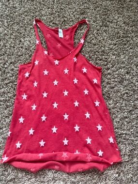 Alternative Red Tank Top with White Star Print